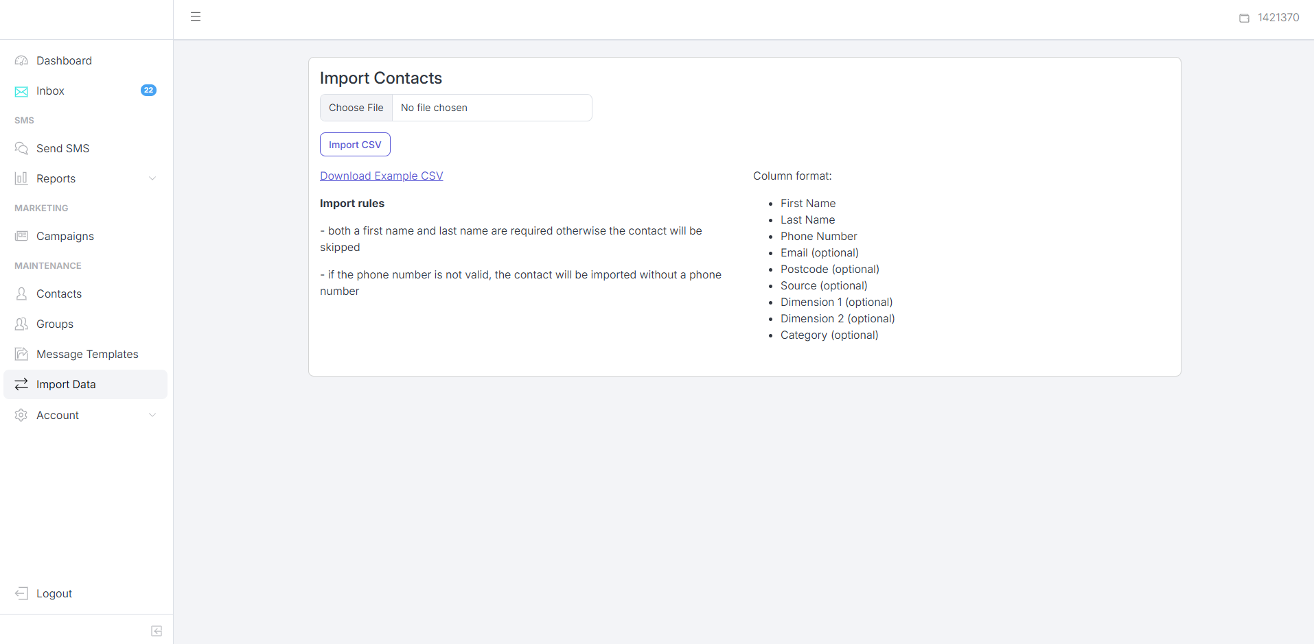 SMSFlow login and signup page